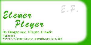 elemer pleyer business card