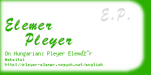 elemer pleyer business card